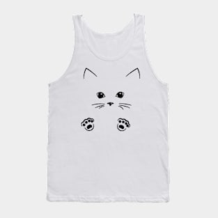 outline cat face drawing Tank Top